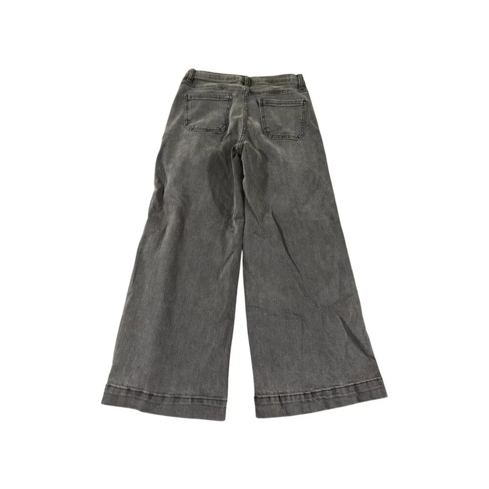 Time and Tru Size 6 High Rise Wide Leg Black Wash Cropped Jeans - Picture 1 of 6